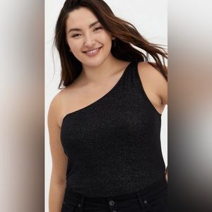 Torrid - Black Sparkle Jersey One Shoulder Top